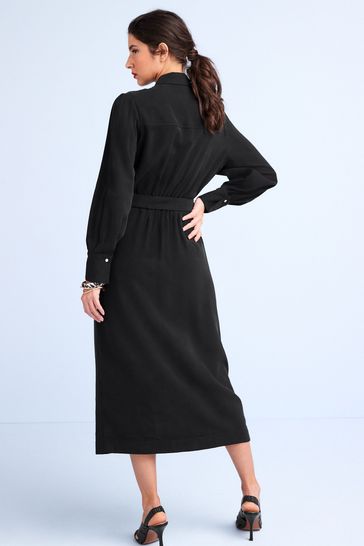 Buy Black Belted Button Down Shirt Dress from Next Germany