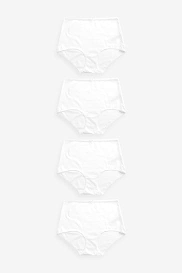 White Full Brief Cotton Rich Knickers 4 Pack