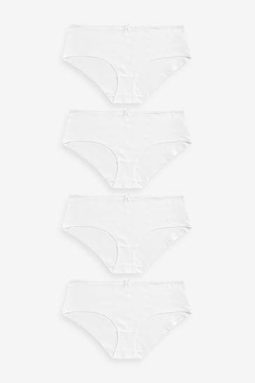White Short Cotton Rich Knickers 4 Pack