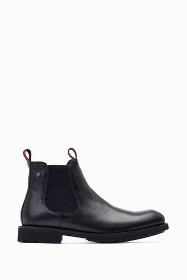 Base London Ozzy Black Pull On Chelsea Boots