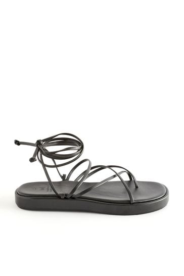 Black wrap around ankle sandals online