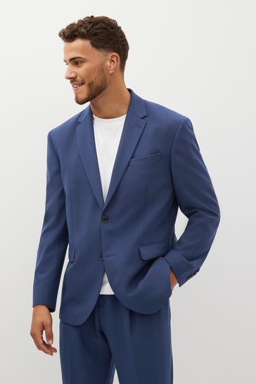 Buy Bright Blue Relaxed Motion Flex Stretch Suit Jacket from Next Luxembourg