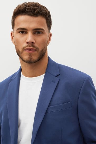 Buy Bright Blue Relaxed Motion Flex Stretch Suit Jacket from Next Luxembourg