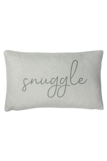Grey slogan deals cushion