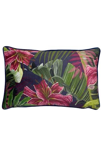 Riva Paoletti Multicolour Kala Lilly Printed Velvet Cushion
