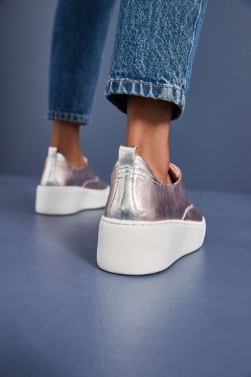 Metallic platform trainers shop