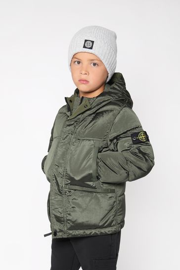 Boys Down Padded Puffer Jacket in Green
