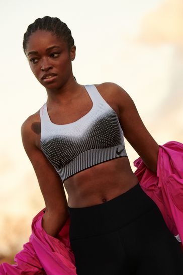 Nike White Flyknit High Support Sports Bra