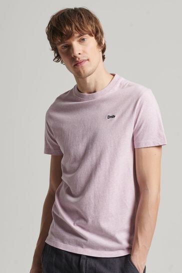 Superdry Pink Cotton Micro Embroidered T-Shirt