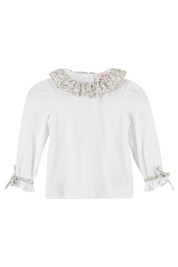 Trotters London Little Ditsy Aubrey White Jersey Top