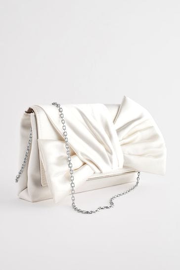 White sparkly top clutch bag