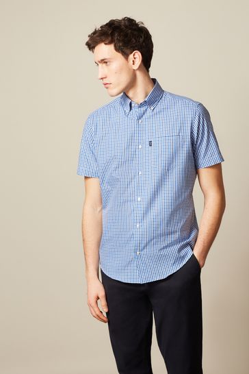 Blue gingham online shirt men