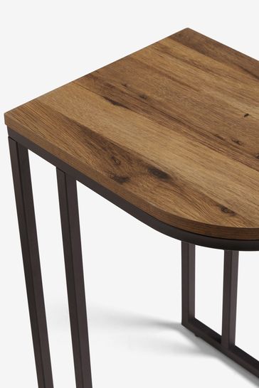Dark Bronx Oak Effect Laptop Side Table