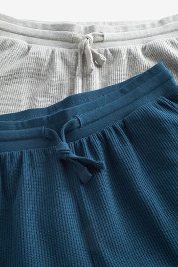 Grey/Blue Textured Lightweight Shorts 2 Pack