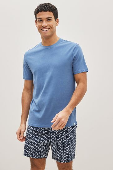 Blue Geo Lightweight Short Pyjama Set