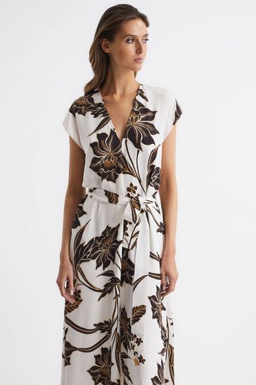Buy Reiss Harper Printed Cap Sleeve Midi Dress from Next Germany