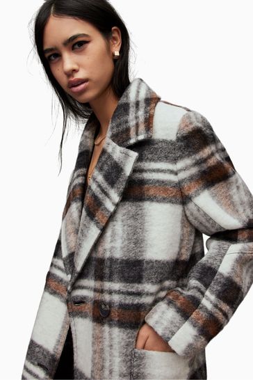 Allsaints check coat shop