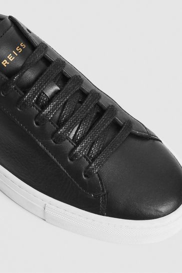 Buy Reiss Black Finley Lace Up Leather Trainers from Next Canada
