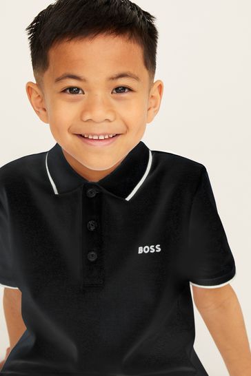 BOSS Black Short Sleeved Logo Polo Shirt
