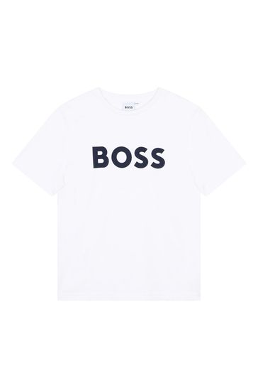 Buy BOSS White Short Sleeved Logo T Shirt from Next Hungary