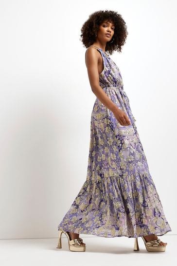 Lilac chiffon maxi discount dress