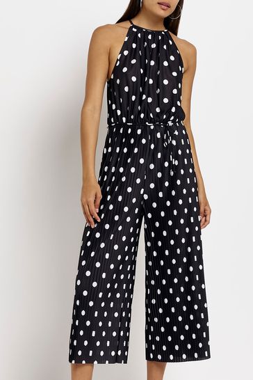 River island black online and white jumpsuit