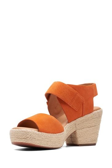 Clarks orange sandals deals