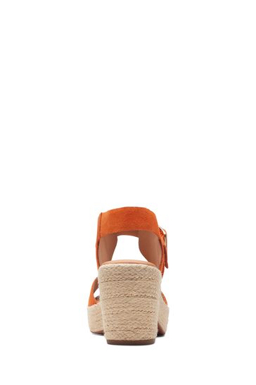 Clarks orange shop wedge sandals