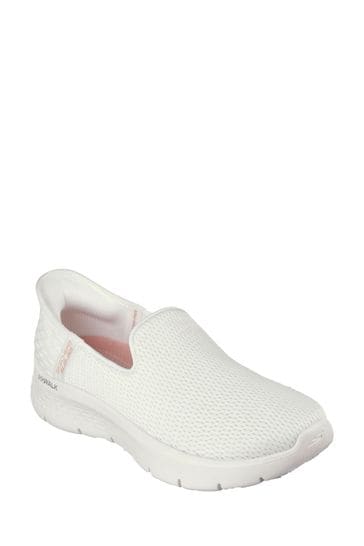 Ladies white top skechers go walk
