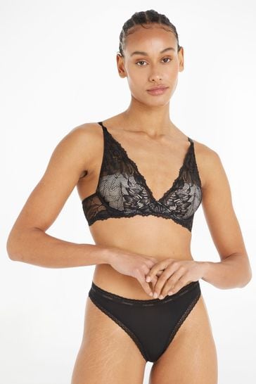 Buy Calvin Klein Lace Trimmed Plunge Bra from Next Luxembourg