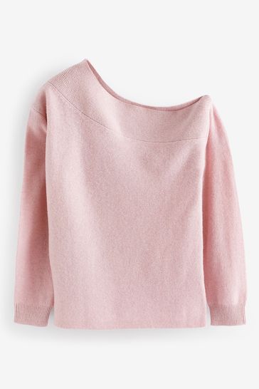 Pink off the shoulder jumper on sale
