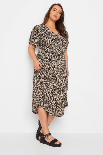 Yours Curve Black Textured Milkmaid Dress