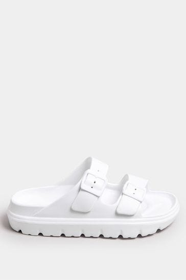 Yours Curve White Platform EVA Sandals In Wide E Fit
