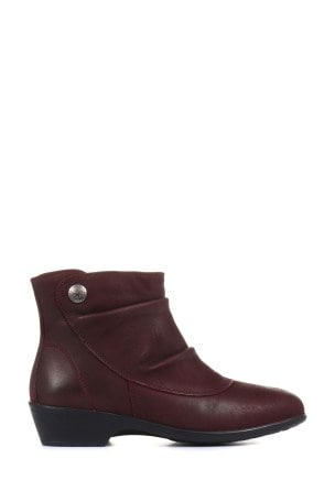 Buy Pavers Burgundy Red Ruched Leather