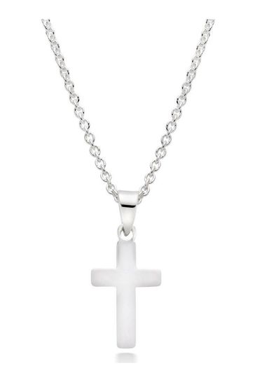 Mini B Silver Cross Pendant 