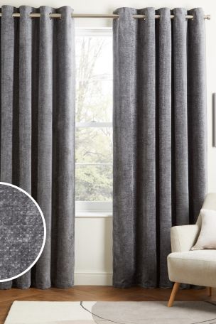Cosy Chenille Curtains From The Next Uk, Charcoal And White Curtains