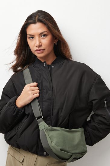 Khaki Green Cross Body Sling Bag