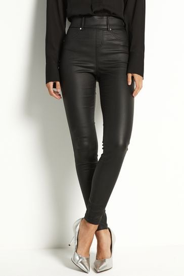 High waisted shop coated leggings