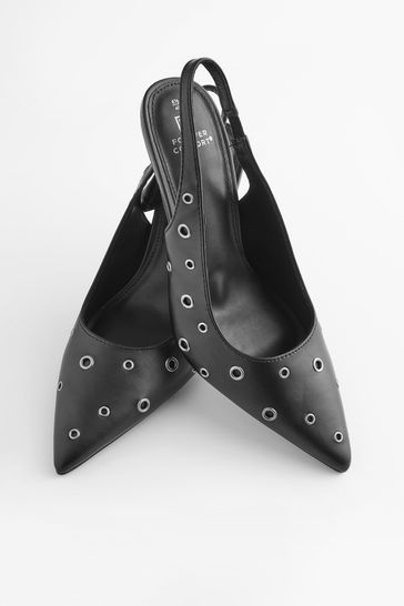 Studded 2024 pointed slingbacks