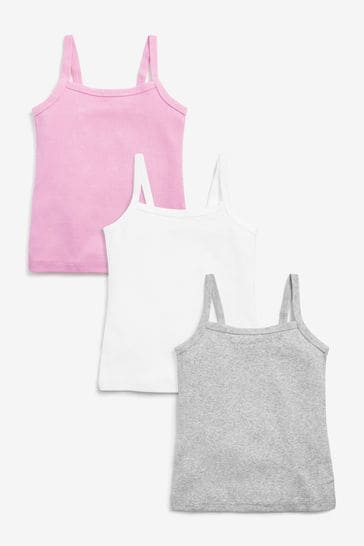 Buy 3 Pack Rib Strappy Cami Vests 1.5 16yrs from Next