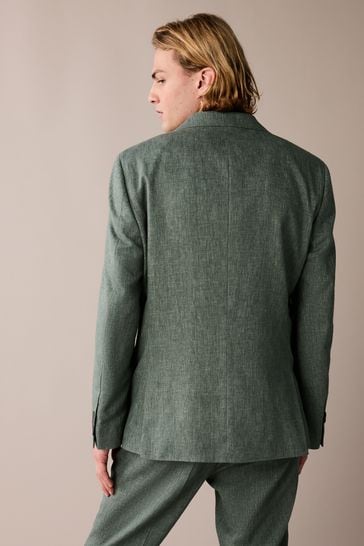Buy Linen Blend Tailored Fit Suit Jacket from Next