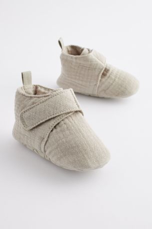 Neutral Muslin Wrap Baby Boots 0 2mths