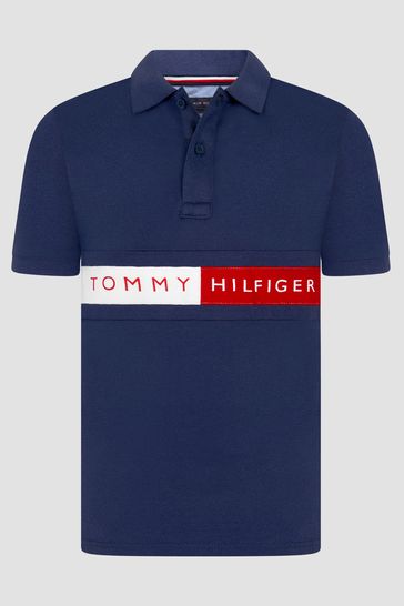 Tommy Hilfiger Boys Navy Cotton Polo Top