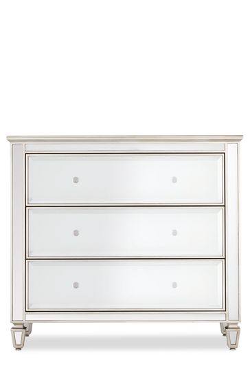 Fleur Mirrored 3 Drawer Chest From, Mirrored Chest Of Drawers Furniture