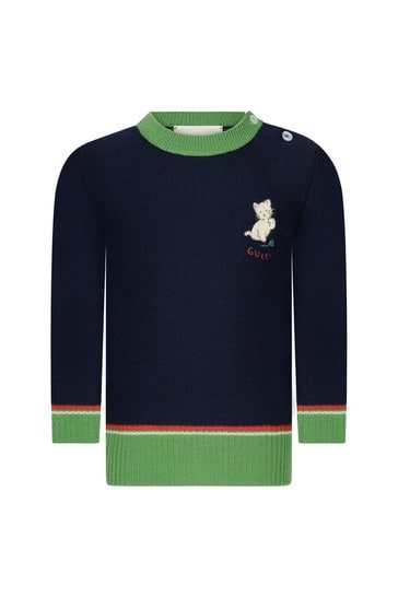 Baby Boys Navy Knitted Jumper