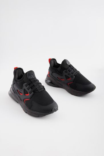 Black elasticated trainers sales