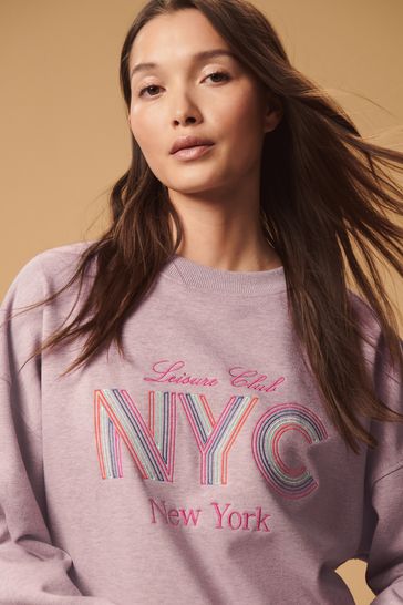Pink slogan sweatshirt shop