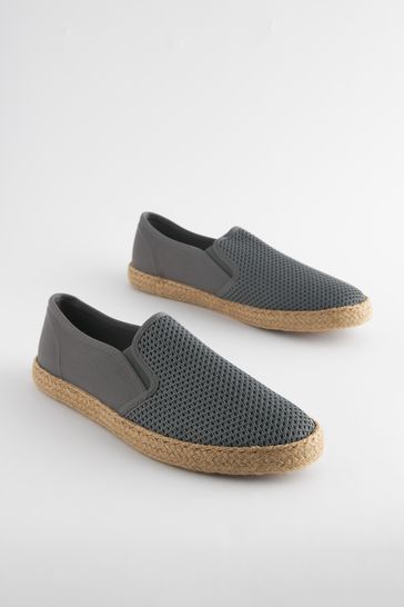 Grey Mesh Espadrilles