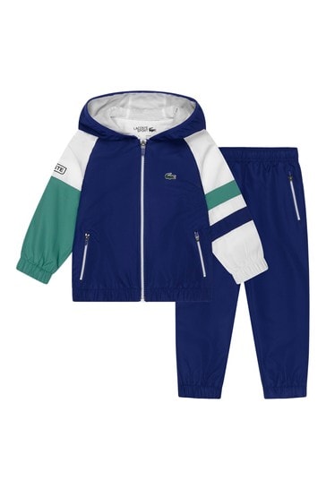Buy Lacoste Kids Sport Blue, & Green Tracksuit from Childsplay Clothing UK online shop