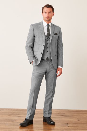 Buy Wool Mix Textured Suit Waistcoat from Next